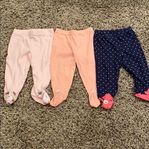 Lot of 3 footed pants - size 6 months